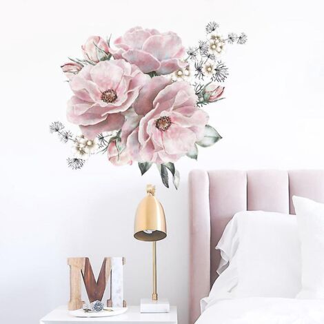 stickers Muraux Fleur De Pivoine, Stickers Muraux Vintage Fleur, Sticker Muraux Fleurs, Stickers Muraux Dcoratifs Pivoine, Autocollant Mural Pivoi (1/5)
