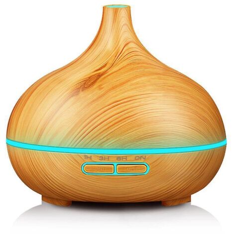 grain De Bois Clair 300ml Diffuseur Huiles Essentielles Electrique, Humidificateur D'air Ultrasonique Arrt Automatique / 7 Lumires De Couleur / 3 (1/5)