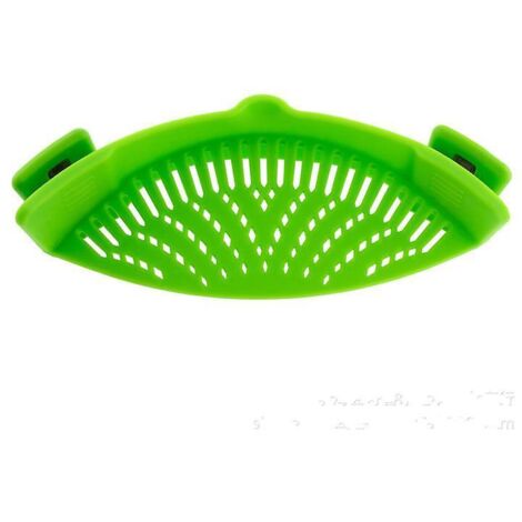 passoire Pression En Silicone Ct Pot - Vert, Passoire Mains Libres Clipser Rsistante La Chaleur Pour Ptes, Pots Et Plats De Ptes Aux Lgumes (1/5)