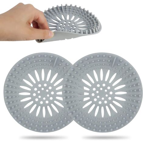 2 Pcs Filtre Evier Cuisine En Silicone,filtre Cheveux Douche Pour Protection De Drain, Attrape Cheveux Douche Pour Filtre D'vier De Cuisine Et Sa (1/5)