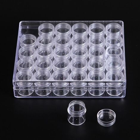 conteneurs De Stockage De Perle En Plastique Clair Set Avec 30 Pices Bocaux De Stockage Accessoire De Peinture De Diamant Bouteilles Transparentes (1/5)