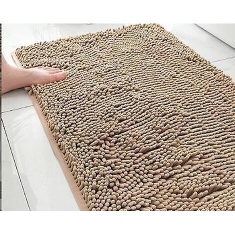 0,4x 0,6 M, Beige , Tapis De Bain Antidrapant Poils Longs En Microfibre (1/5)
