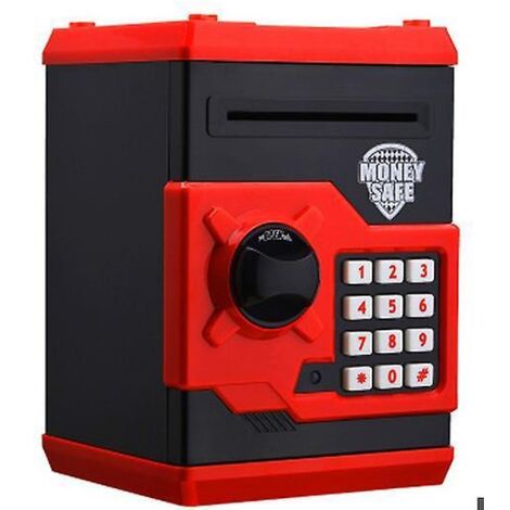 tirelire Lectronique (rouge) Avec Bobine D'argent Automatique, Mini Coffre-fort Atm, Jouets D'pargne Pour Enfants, Cadeaux D'anniversaire De Nol P (1/5)
