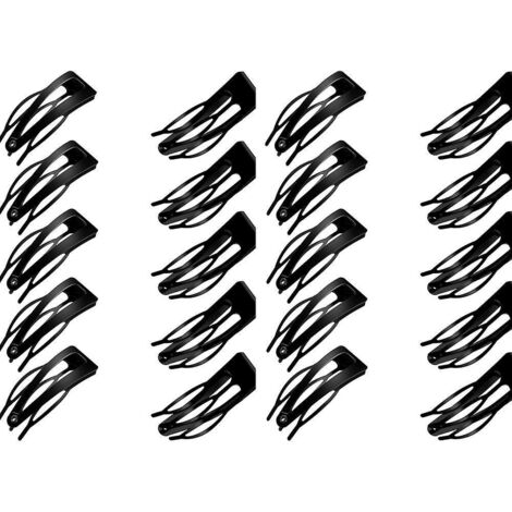 20 Pices (noir) Pinces Cheveux Caoutchoutes Double Poigne Barrette Cheveux En Mtal Pour La Fabrication De Cheveux, Fournitures De Salon (1/5)