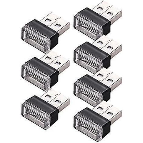 7 Pices Lumires D'ambiance Intrieure Voiture Led Usb, Plug-in 5v Lumires Kit D'clairage Ambiant D'intrieur Pour Ordinateurs, Prises Usb Lumires De (1/5)