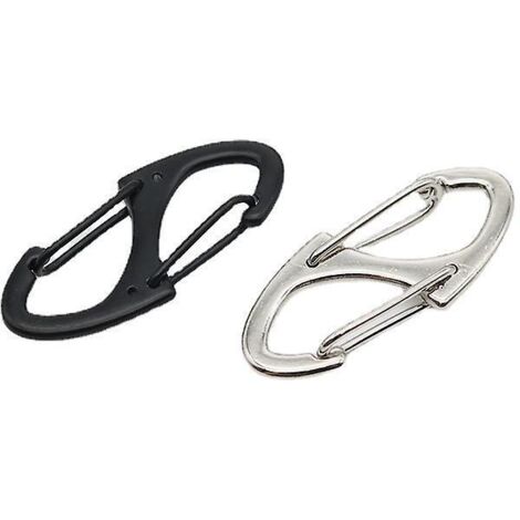 mousqueton D'alpinisme Et De Randonne 2 Pices Noir Argent Bote Outils Adulte (1/5)