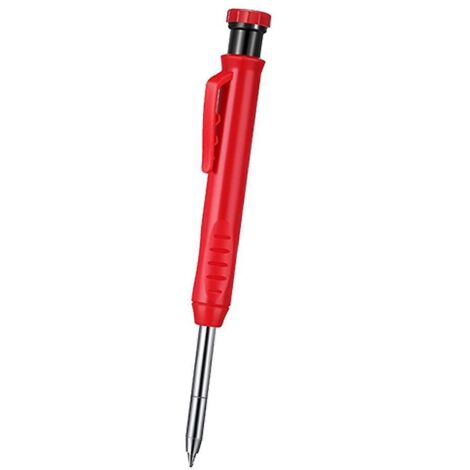 crayon De Construction Rouge 1 Pc Crayon De Charpentier Avec Recharge, Crayon De Charpentier Solide Et Extensible, Canif Erra, Outil De Marquage P (1/5)