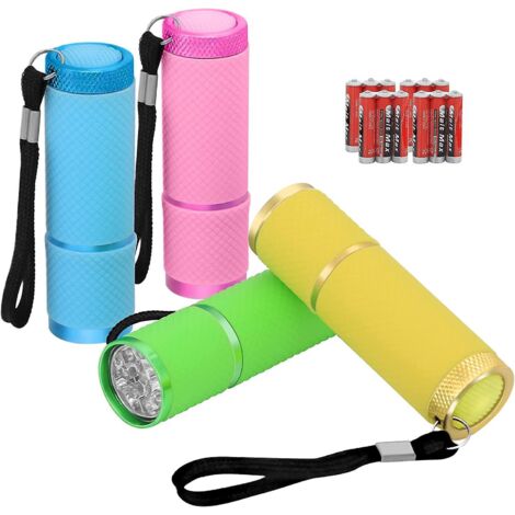 mini Lampe De Poche,4 Pcs Lampe Torche Led Avec 12 Batteries,petite Lampe De Poche Tanche Avec Lanyard,mini Lampe Torche Portable Pour Lire, Rpare (1/5)
