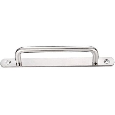 1 Pices Poigne De Porte De Grange Coulissante, Traction De Poigne De Porte Coulissante Avec Plaque Acier Inox Pour Portes De Grange Armoire Placar (1/5)