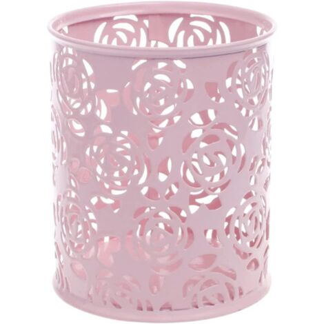 creux Rose Fleur Motif Cylindre Stylo Crayon Pot Titulaire Conteneur Organisateur Rose (1/5)