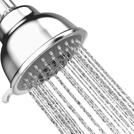 douche Fixe- 4 Inch Ronde Pomme De Douche Haute Pression,pommeau Douche Pluie Conomie D'eau Ajustable 5 Rglages,tte De Douche Pluie Pour Salle De (1/5)