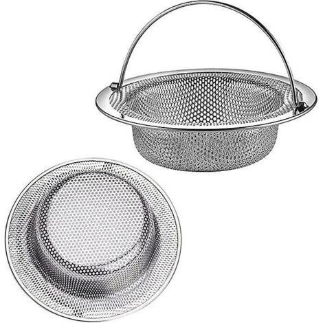 2 Filtres D'vier Avec Poigne En Acier Inoxydable (diamtre 11 Cm), Grille D'vier De Cuisine, Couvercle D'vier De Cuisine, Pour Vier De Cuisine / Sa (1/5)