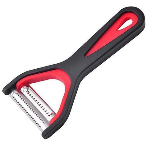 plucheur De Lgumes, Noir / Rouge, Lame En Acier Inoxydable Grossirement Dentele Et Cutter (1/5)