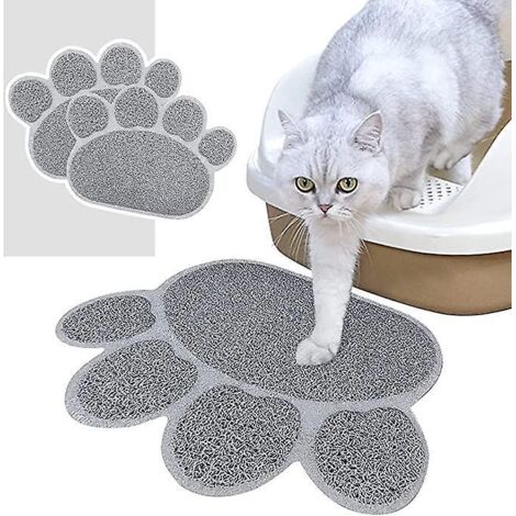 2pcs Couverture Grise De Sable De Chat (30 40cm), Antidrapant Et Impermable L'eau, Matriel De Pvc Respectueux De L'environnement, Pour Les Peti (1/5)