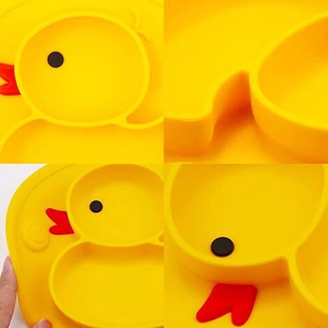 bac En Silicone Bb Canard Bleu, Aspirateur Antidrapant Pour Enfants, Bol Compartiment Antidrapant, Lave - Vaisselle Et Micro - Ondes (1/5)