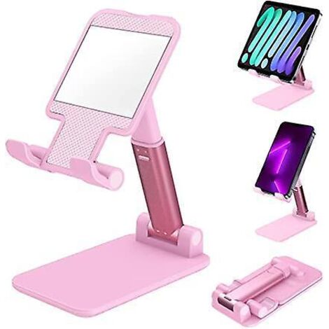 support De Tablette Pliable Support De Tlphone Portable Pour Bureau Compatible Tous Les Smartphones Smartphone(couleur Rose) (1/5)