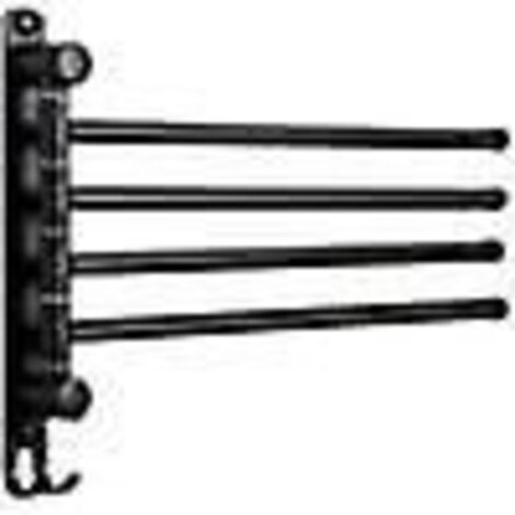noir Porte-serviettes Salle De Bain Avec 4 Barres 180rotatives Sche-serviettes En Acier Inoxydable Sus304 32cm Porte Serviette Murale Sche-serviet (1/5)