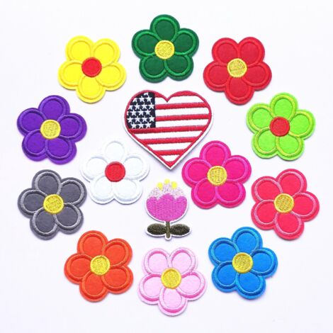 14 Pices Broderie Patch Thermocollant Ecusson  Coudre, Fleur Tournesol Coudre Sur Fer Sur Patches, Badge Brod Applique Autocollant De Patch Pour V (1/5)