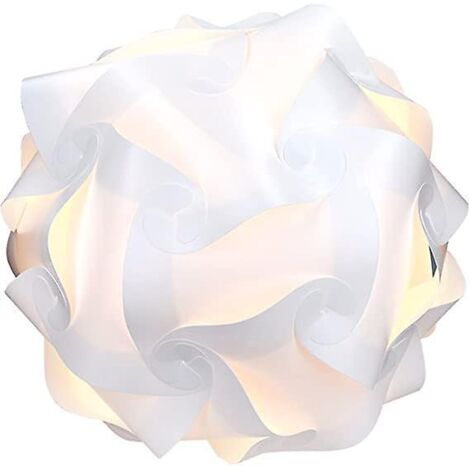 lampe Puzzle Abat-jour - Luminaire Iq Plafond Ou Chevet - Lumire Blanche - Taille Xl - Montage 30 Pices 15 Modles - Diamtre Env 25 Cm (1/4)