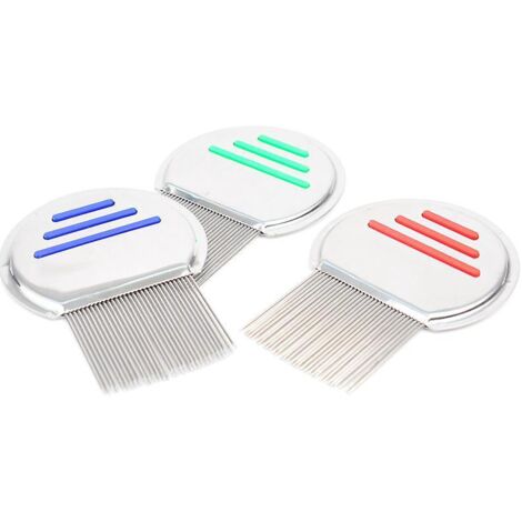 peigne  Poux Pour Animaux De Compagnie En Acier Inoxydable - Bleu, Rouge, Vert Trois (1/5)