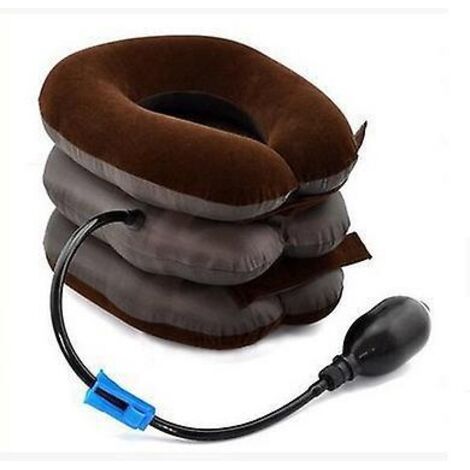 ceinture De Traction Pour Civire Cervicale Collier De Traction Cervicale Gonflable Free Neck-brun-appareil De Traction Cervicale Pour Douleurs La (1/4)