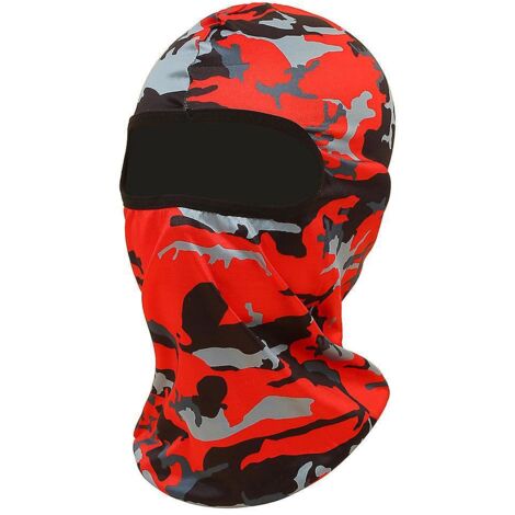 un Masque De Cyclisme Extrieur Camouflage Rouge Vif, Couvre-chef, Bandeau De Sport Coupe-vent Pour Vlo, Rservoir De Pche, Casquette De Protection (1/4)