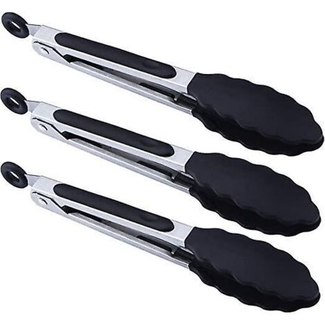 mini Porte - Couverts En Silicone Set De Trois, 7 Pouces, Noir (1/4)
