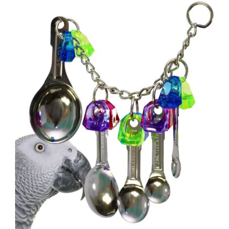 mini Perchoir En Corde Pour Perruche/canari Perroquet Mcher Jouet Perroquet Jouet Oiseau Jouet Mtal Cuillre Chane Jouet (1/4)