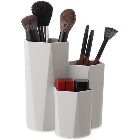 porte-pinceaux De Maquillage Gris Porte-stylo Multifonction Pot Hexagone Maquillage Brosse Organisateur Crayon Conteneur Papeterie Stockage Pour B (1/5)