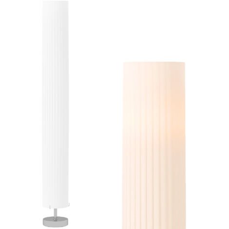 Lampadaire colonne design en inox blanc, éclairage tamisé 40W, dimensions 14x14x120 cm pour intérieur moderne.