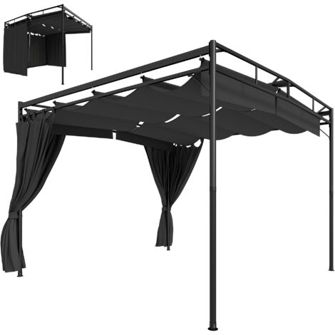 Pergola de terrasse 3x3m toit ouvrant gris anthracite ombrage sur mesure