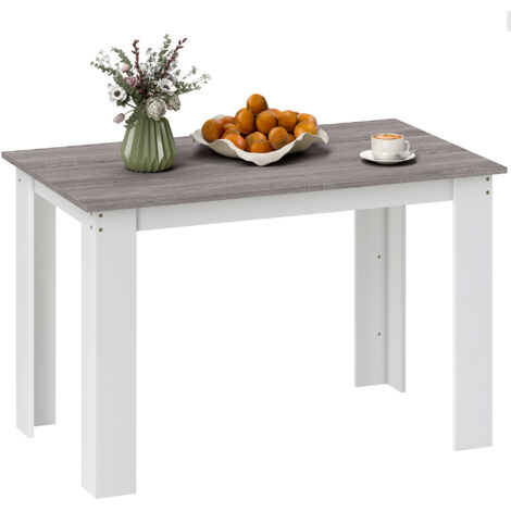 Table de salle à manger 4-6 personnes, plateau 120x69 cm, design moderne en gris, parfaite pour cuisine ou salle à manger. (1/5)