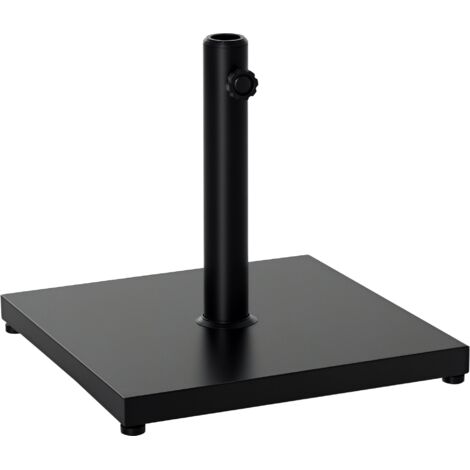 Socle pour parasol carré extérieur, base lourde de 18 kg, diamètre 35-48 mm, idéal terrasse jardin patio, couleur noir (1/5)