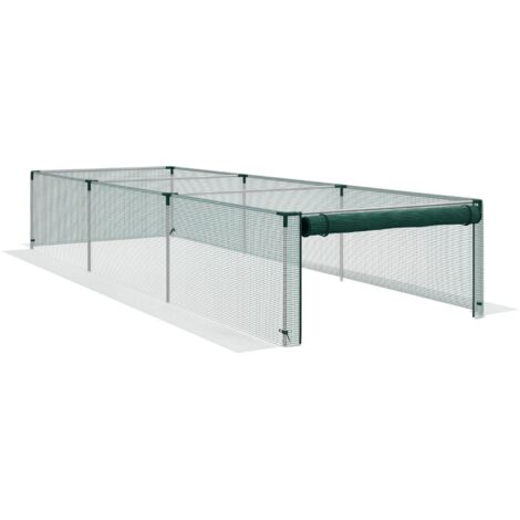 Filet de protection pour plantes et légumes avec porte à fermeture éclair, cadre en acier, dimensions 125x125x62,5 cm, couleur vert/argent (1/5)
