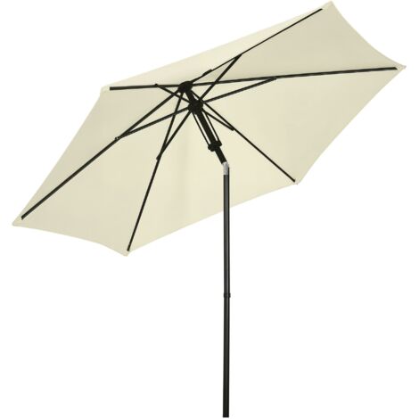 Parasol de Jardin 2.7x2.5 m, Toile Polyester et Structure Métal avec Toit Inclinable, Couleur Sable Noir (1/5)