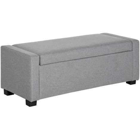 Panca de rangement avec coffre en tissu, 120x50x44cm - Gris (1/5)