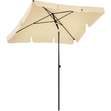 Parasol Rectangulaire Réglable pour Jardin avec Mât en Aluminium, 2x1.3x2.5 m, Couleur Beige (1/5)