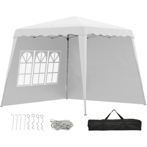 Gazebo de Jardin Démontable avec Toit en Acier et Tissu Oxford, 2.4x2.4x2.5m (1/5)