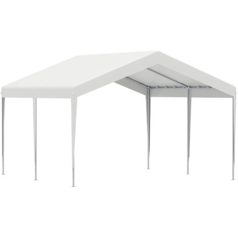 Abri de Jardin 4x4m avec Toile Anti-UV, Imperméable et Résistant au Vent pour Voiture, Événements et Stockage - Blanc (1/5)