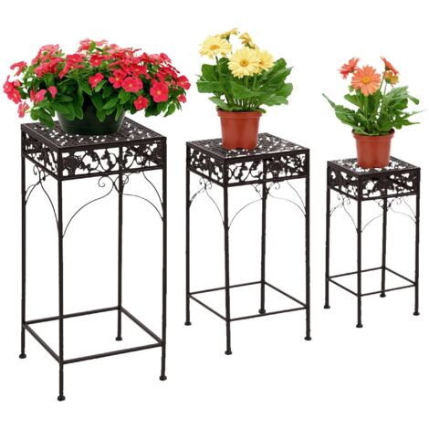 Lot de 3 Supports pour Plantes en Fer Forgé, Piedestaux de Tailles Différentes (1/5)