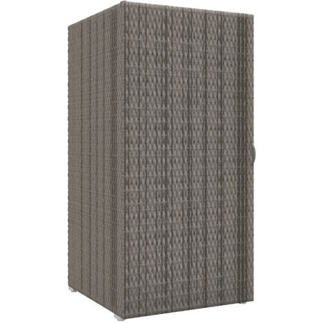 Armoire de Jardin en Résine Tressée avec 2 Portes, 120x60x63 cm, Stockage Extérieur Gris