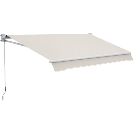 Tente de Jardin 2x2.5 m à Ouverture Manuelle, Structure Aluminium et Toile Polyester Crème (1/5)