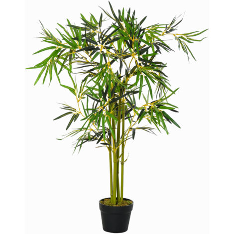 Plante Artificielle Bambou en Pot, Décoration d'Intérieur et d'Extérieur, Hauteur 120 cm, Faux Bambou Vert (1/5)