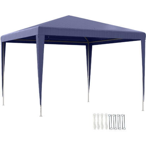 Gazebo de Jardin 3x3 m Démontable avec Toit Anti-UV, Portable et Résistant, Bleu (1/5)