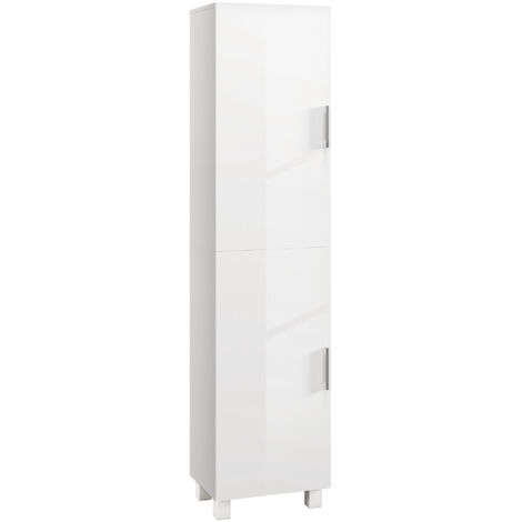 Colonne de Salle de Bain Moderne avec 2 Portes et Étagères Réglables, Dimensions 40x30x167.5 cm, Couleur Blanc