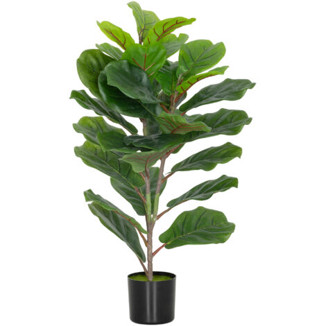 Faux Ficus Lyrata 80 cm avec Pot, Plante Artificielle pour Salon et Bureau, Décoration Verte (1/5)