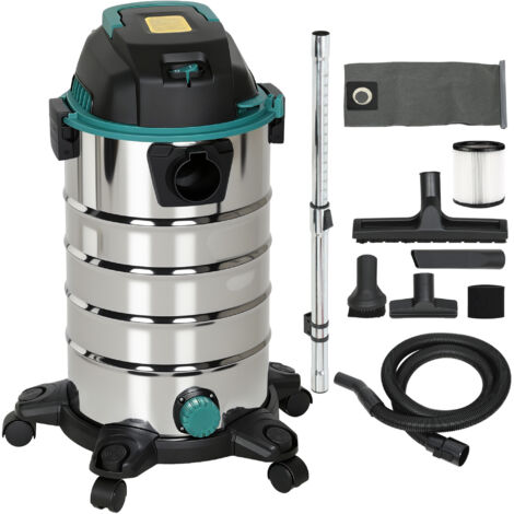 Aspirateur Souffleur Broyeur 3 en 1 1400W pour Feuilles, Poussières et Liquides, 30L avec Filtre Triple et Kit Accessoires