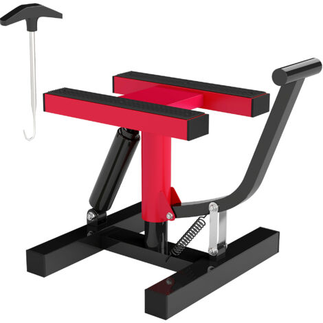 Cavalletto de levage en acier robuste 150kg, hauteur ajustable et plateau antidérapant, couleur rouge (1/5)