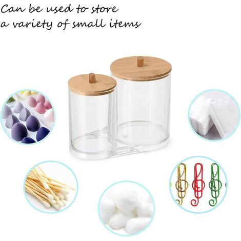 boite A Coton Tige, Distributeur Coton Tige, Bote Cotons-tiges Transparente Avec Couvercle, Boite A Coton Demaquillant, Pour Salon Chambre Couche (1/4)