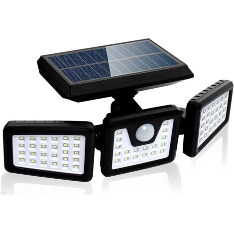 Solar Motion Sensor Security Light, Powerful Outdoor Wall Spotlight With 3 Heads, 550 Lumen (1/5)